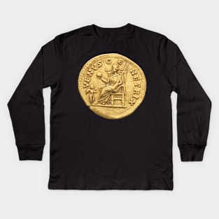 Venus Genetrix and Cupid Gold Aureus coin Kids Long Sleeve T-Shirt